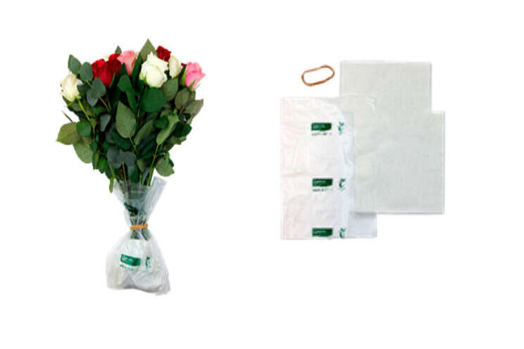 Duurzame verpakking houdt bloemen vers Duurzame verpakking houdt bloemen vers